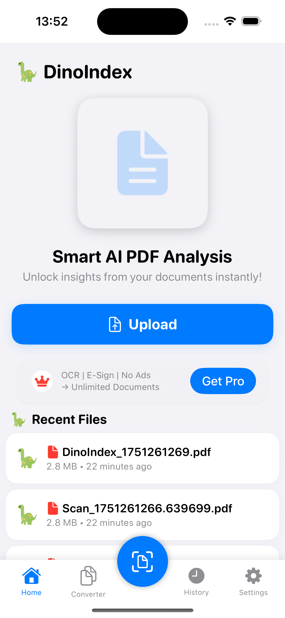 DinoIndex App Screenshot